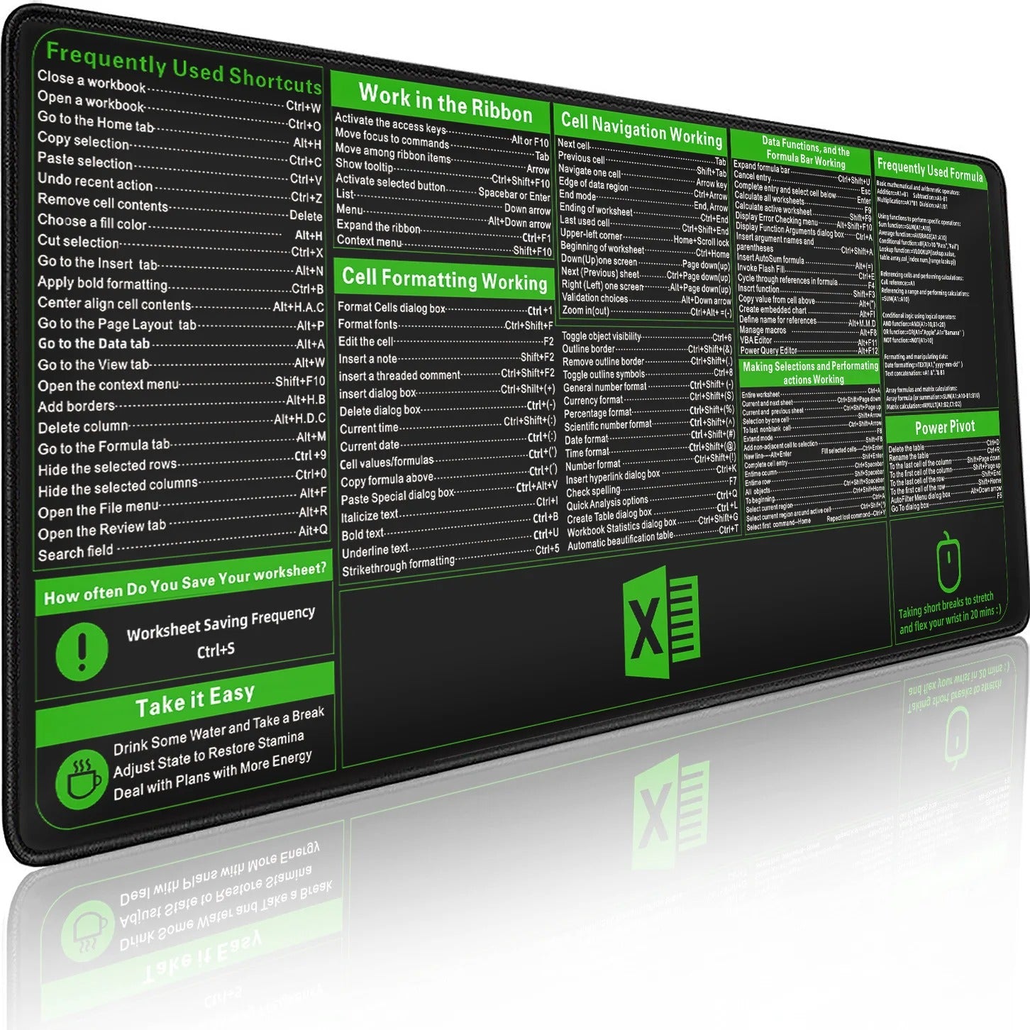 EXCEL Shortcuts Mouse Pad
